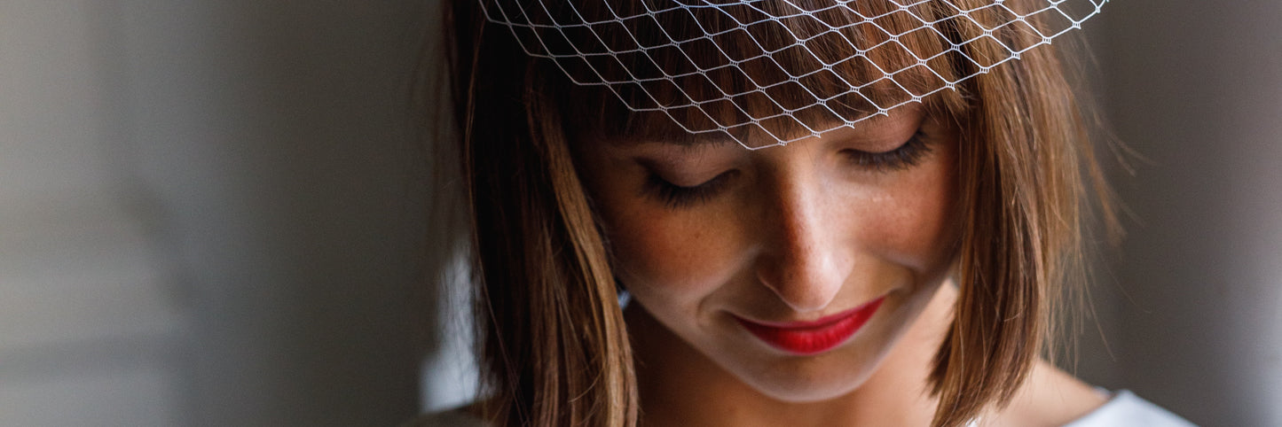 Private Universe Veil | Short Birdcage Veil | Elope Bridal