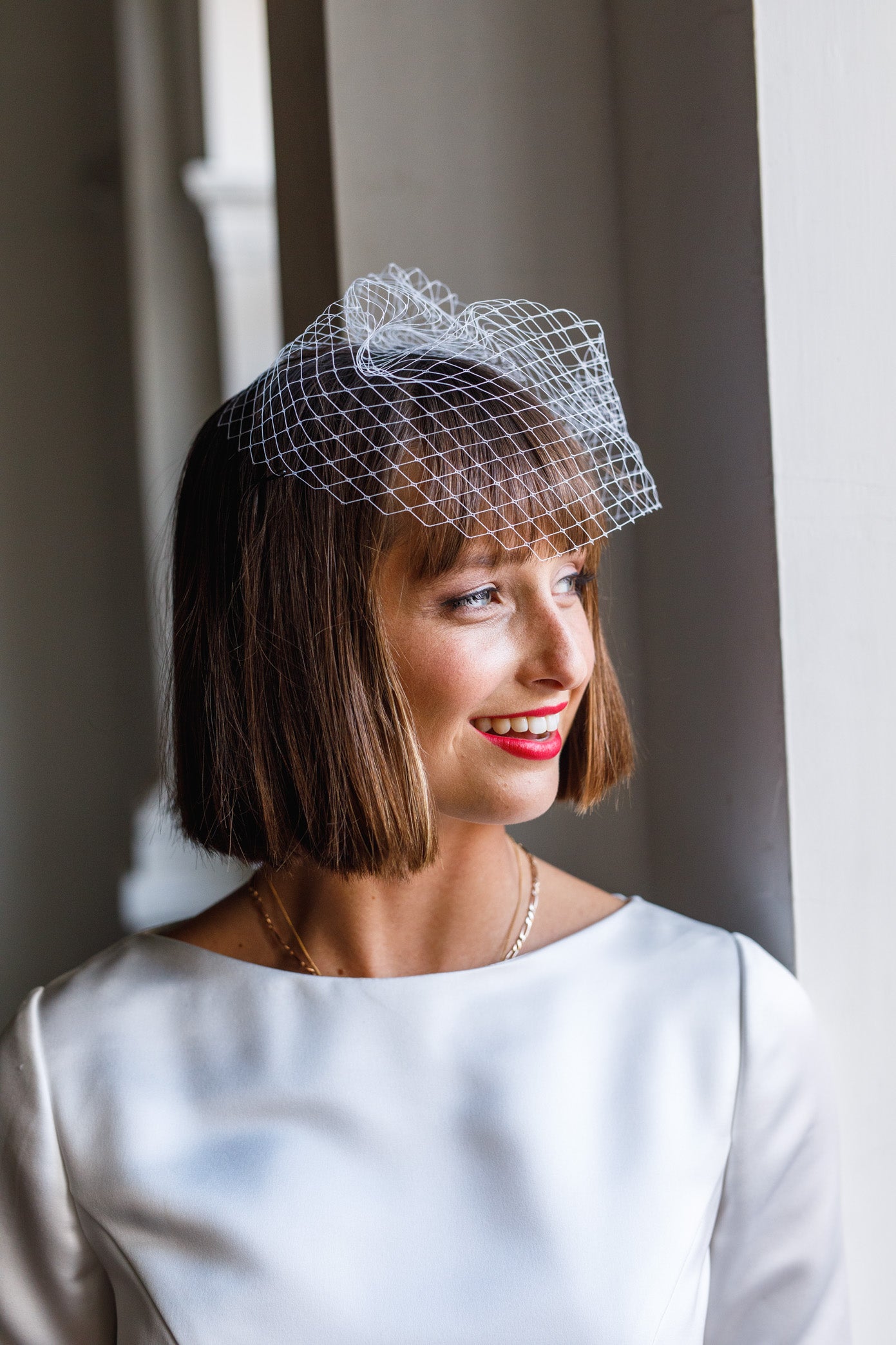 Private Universe Veil | Short Birdcage Veil | Elope Bridal